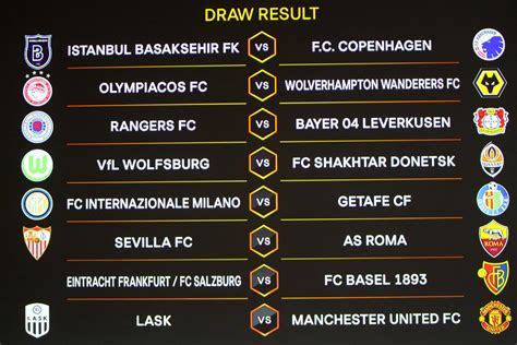 Europa League draw see Manchester United, Tottenham, Roma .